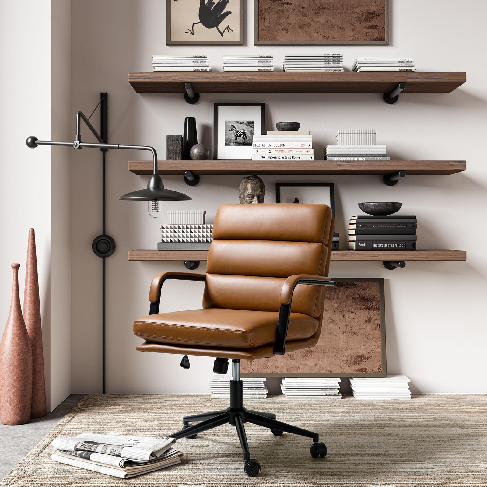 Amazon.com: HULALA HOME Modern Faux Leather Home Office